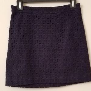 J. Crew navy cotton lace skirt size 0
